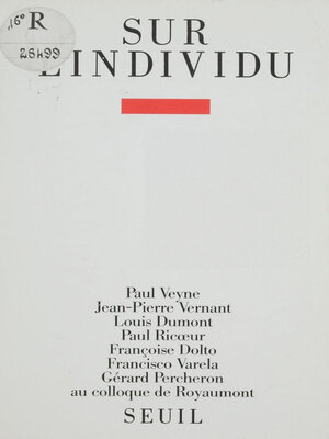 cover image of Sur l'individu